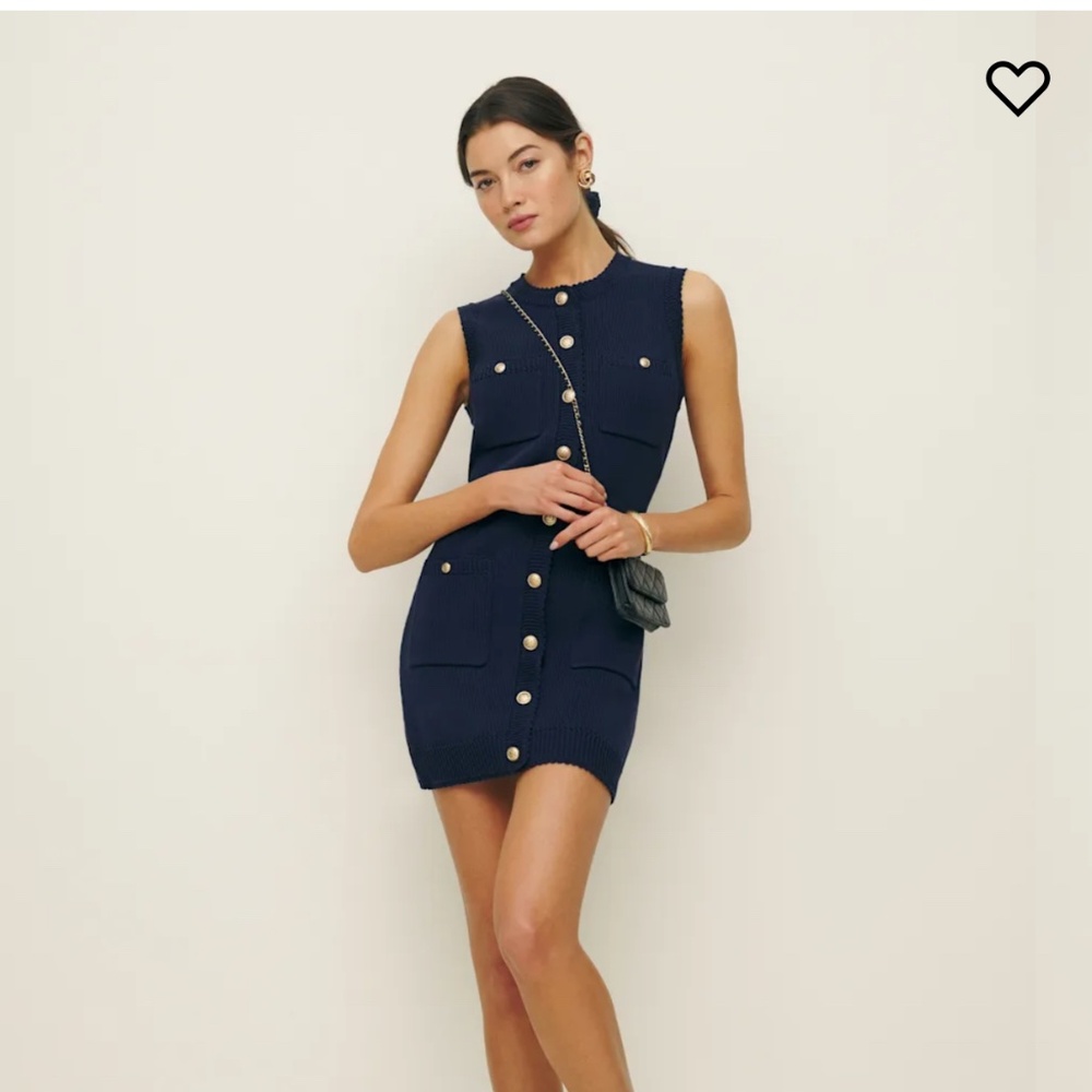 Reformation Catalina Cotton Mini Dress Blue - Size S